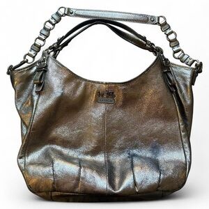 Coach Madison Maggie Metallic Leather Hobo Y2k Bag RARE